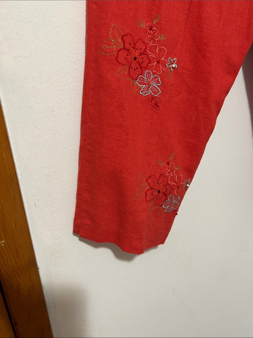 Red Embroidered Capris - Picture 15 of 15